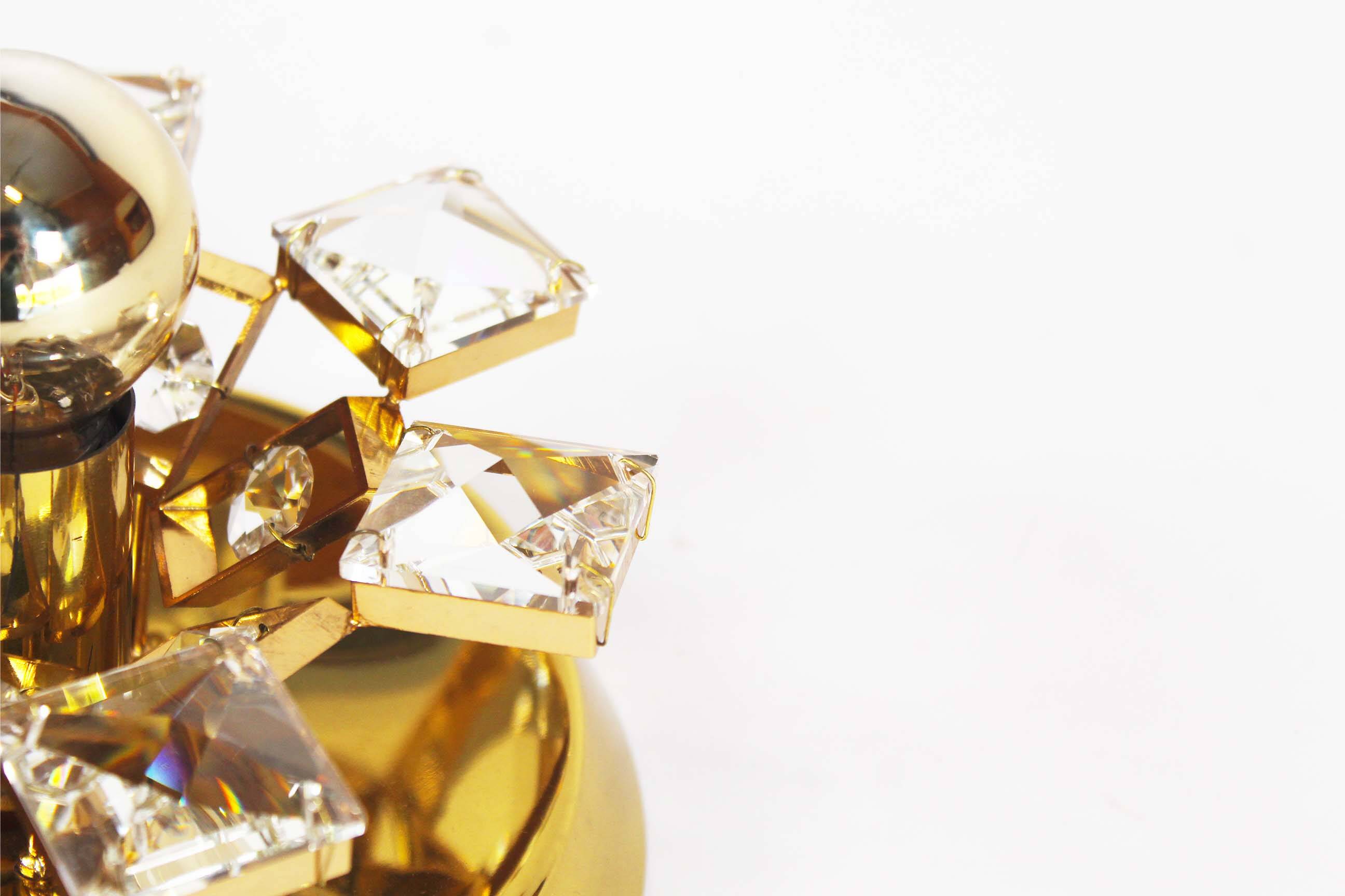 Brass and glass ‘jewel’ wall light by Palwa – Germany 1970’s