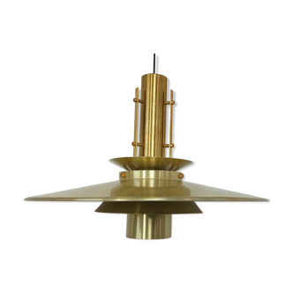 rare danish ceiling lamp by T H Valentiner in brass with 70 cm diameter