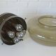 Vintage Brutalist Light X Large Glass Pendant Lamp Mid Century Modern 1980