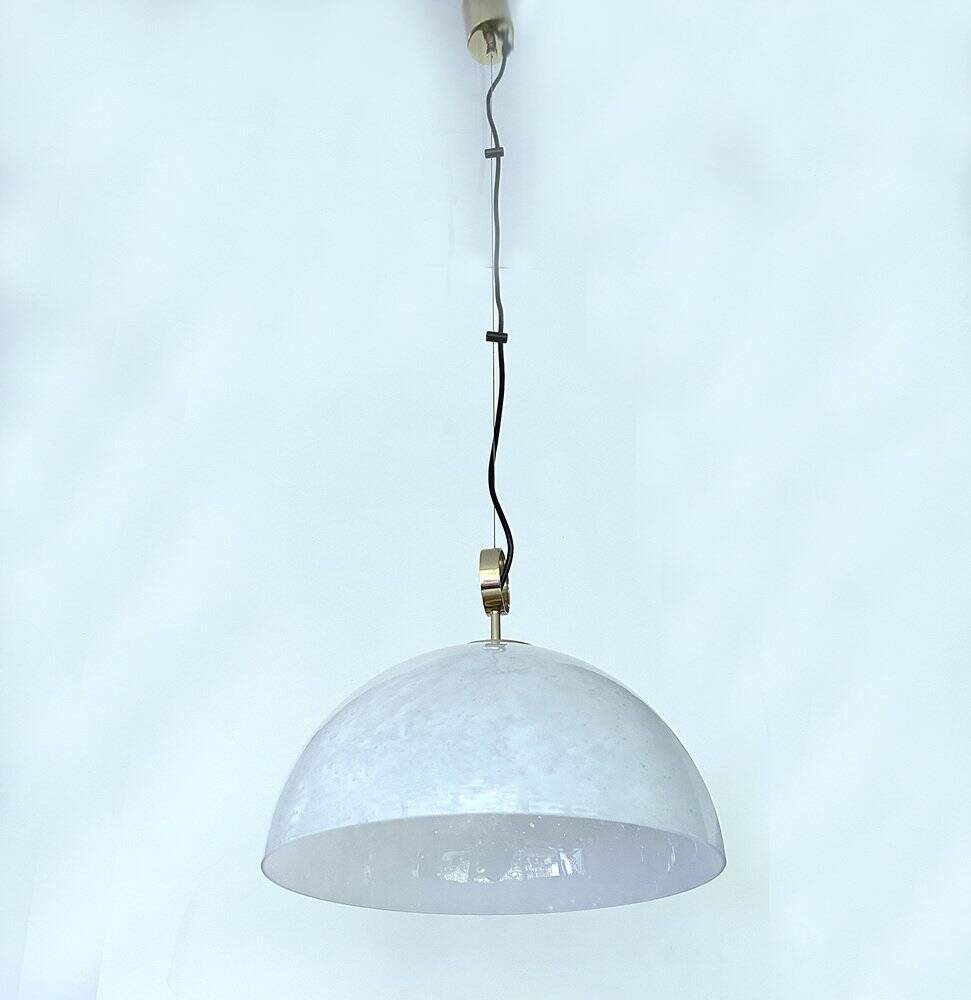 Suspension vintage en verre de Glashütte Limburg, années 1970