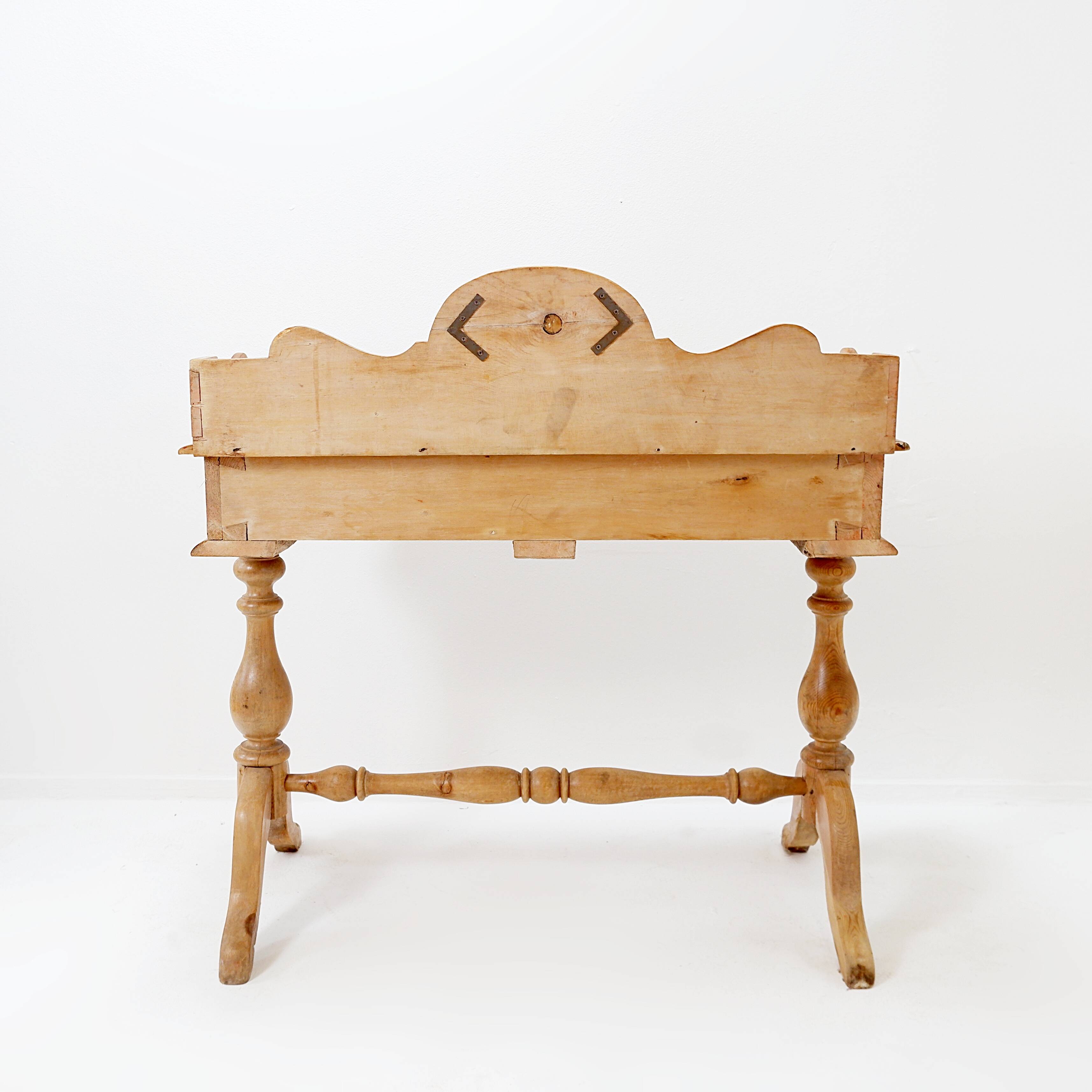 Antique English Pine 2 Drawer Desk - 1950s