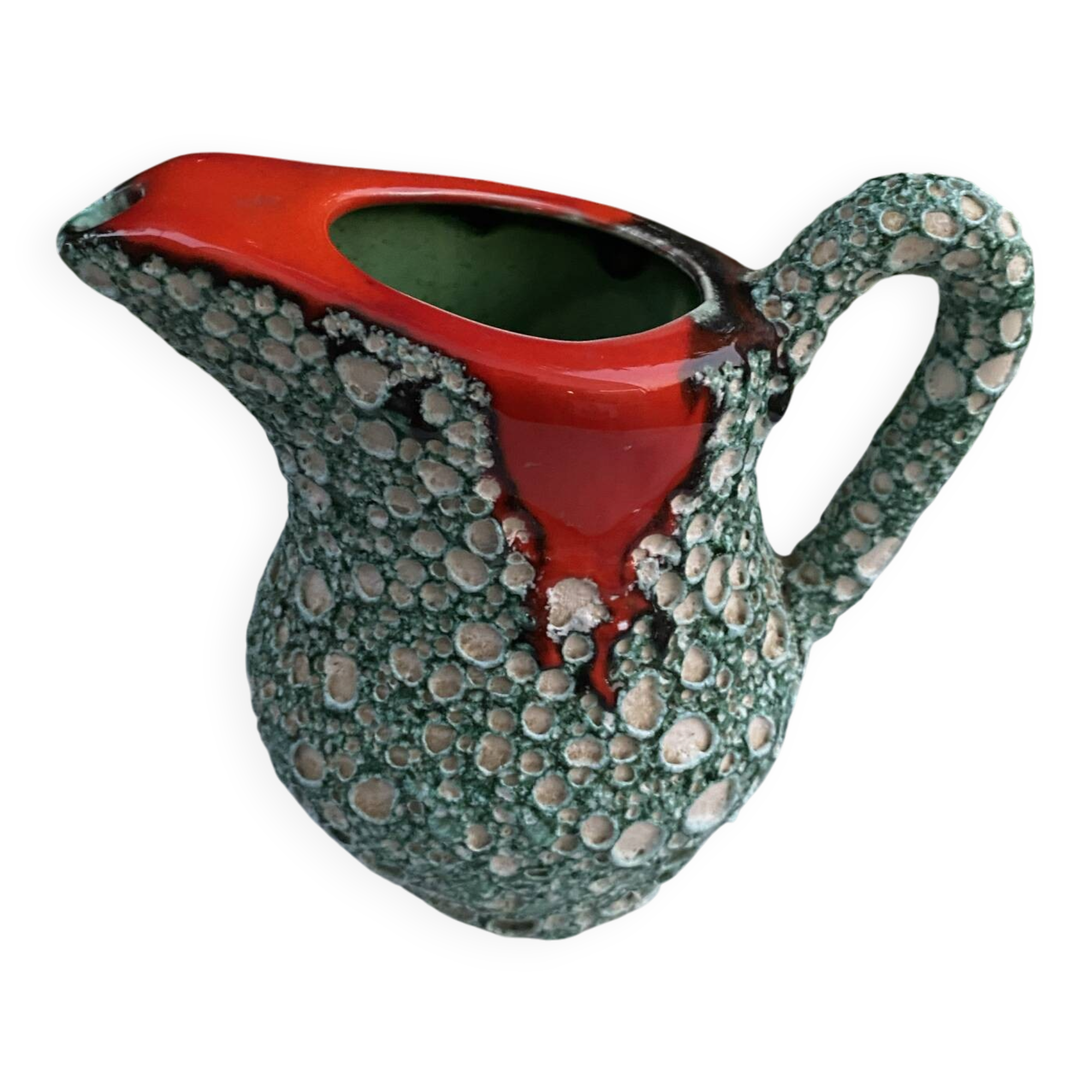 🌋 Vintage ceramic jug / carafe "Fat Lava" – Valla style