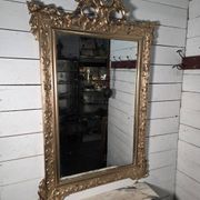 Antique Art Nouveau gilded mirror, 138cm