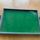 Art deco wood and glass tray, handles in Bakelite