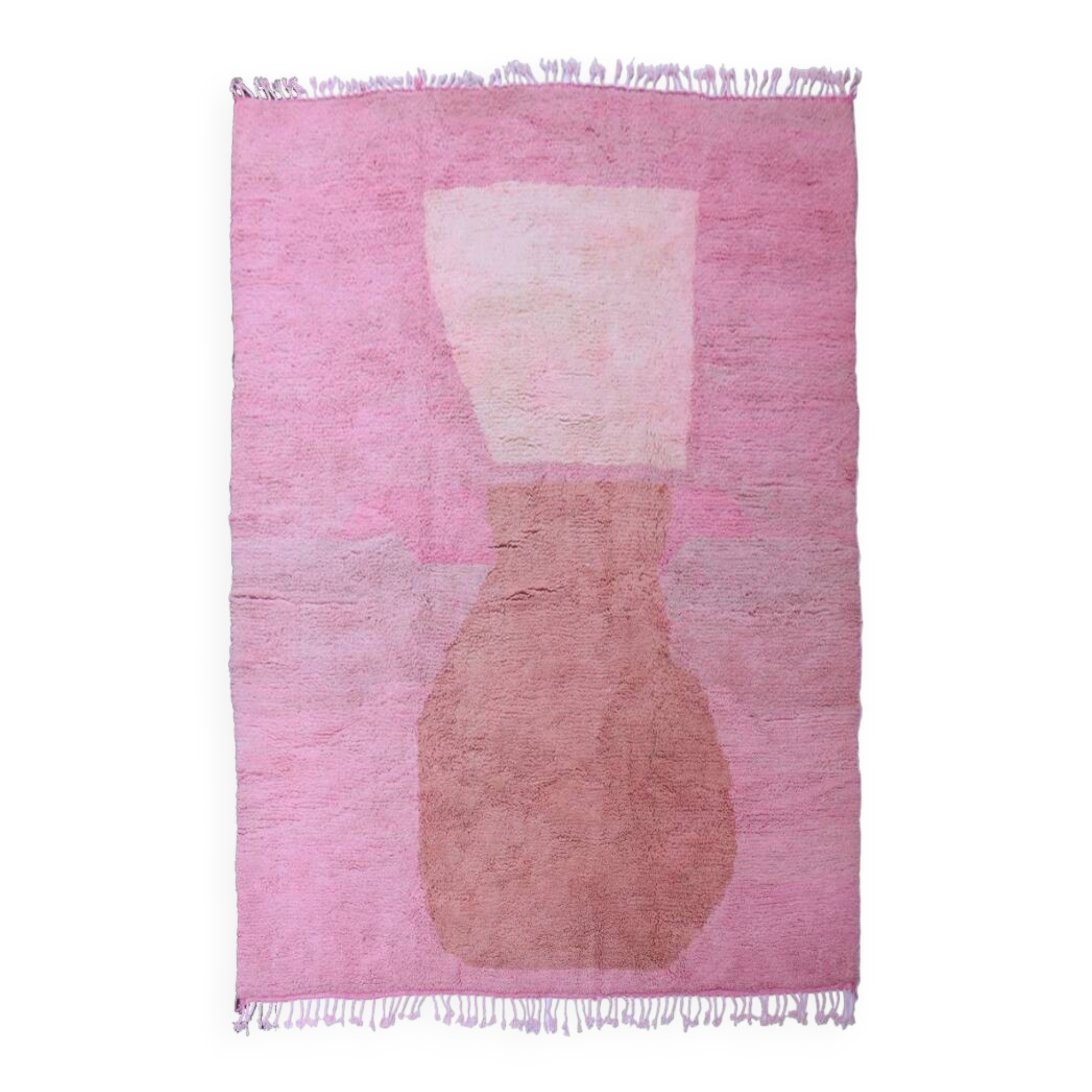 Tapis bérbere rose fait main traditionnelle 300cmx200cm