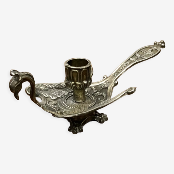 Brass peacock candle holder