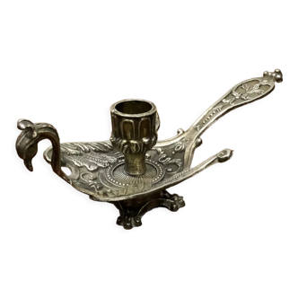Brass peacock candle holder