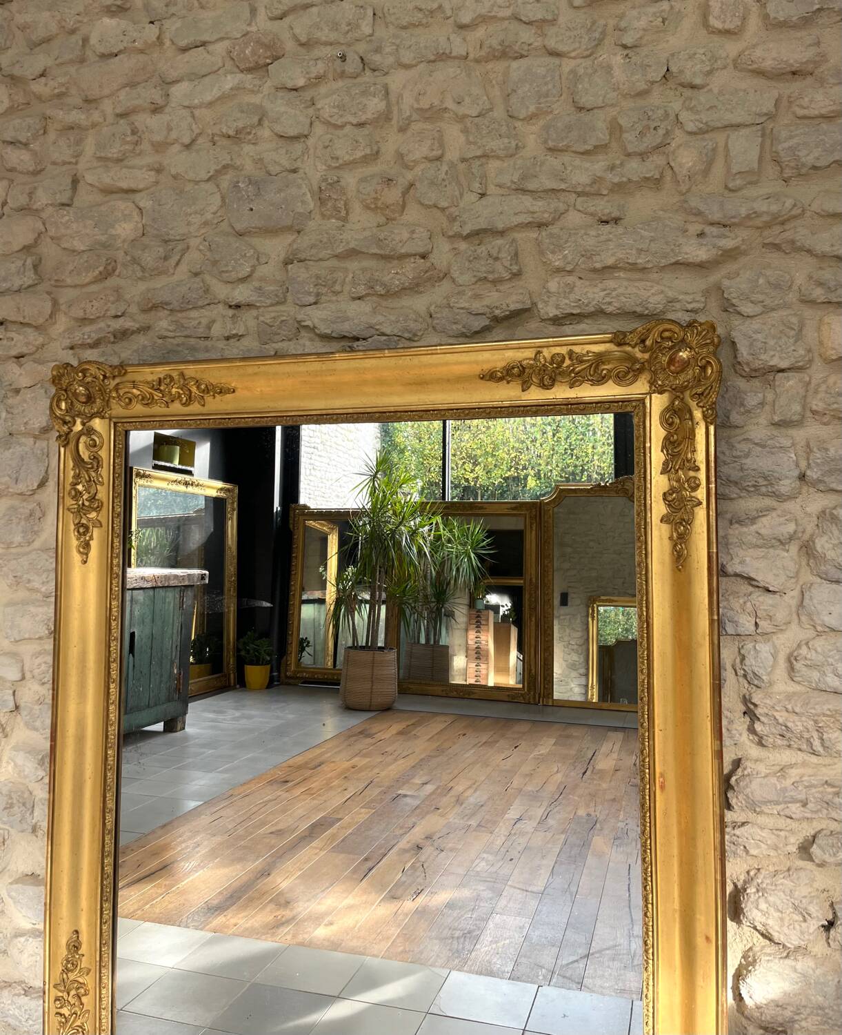 Empire period fireplace mirror, sublime gold leaf, 127cm/106cm