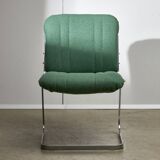 Chaise chromée vert menthe des années 1970