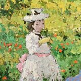 Suzanne Eisendieck (1908-1998) - Oil on canvas - "Sunday in the fields" - Signed