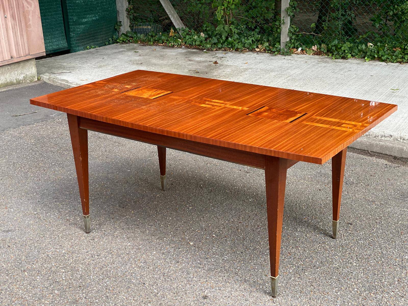 Scandinavian solid wood and rosewood dining table 1960