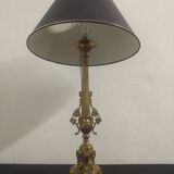 Pair of brass lamps at the end of the 19th century