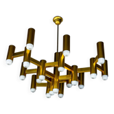 Gaetano Sciolari geometric chandelier, 19 lights, Italy, 1970s