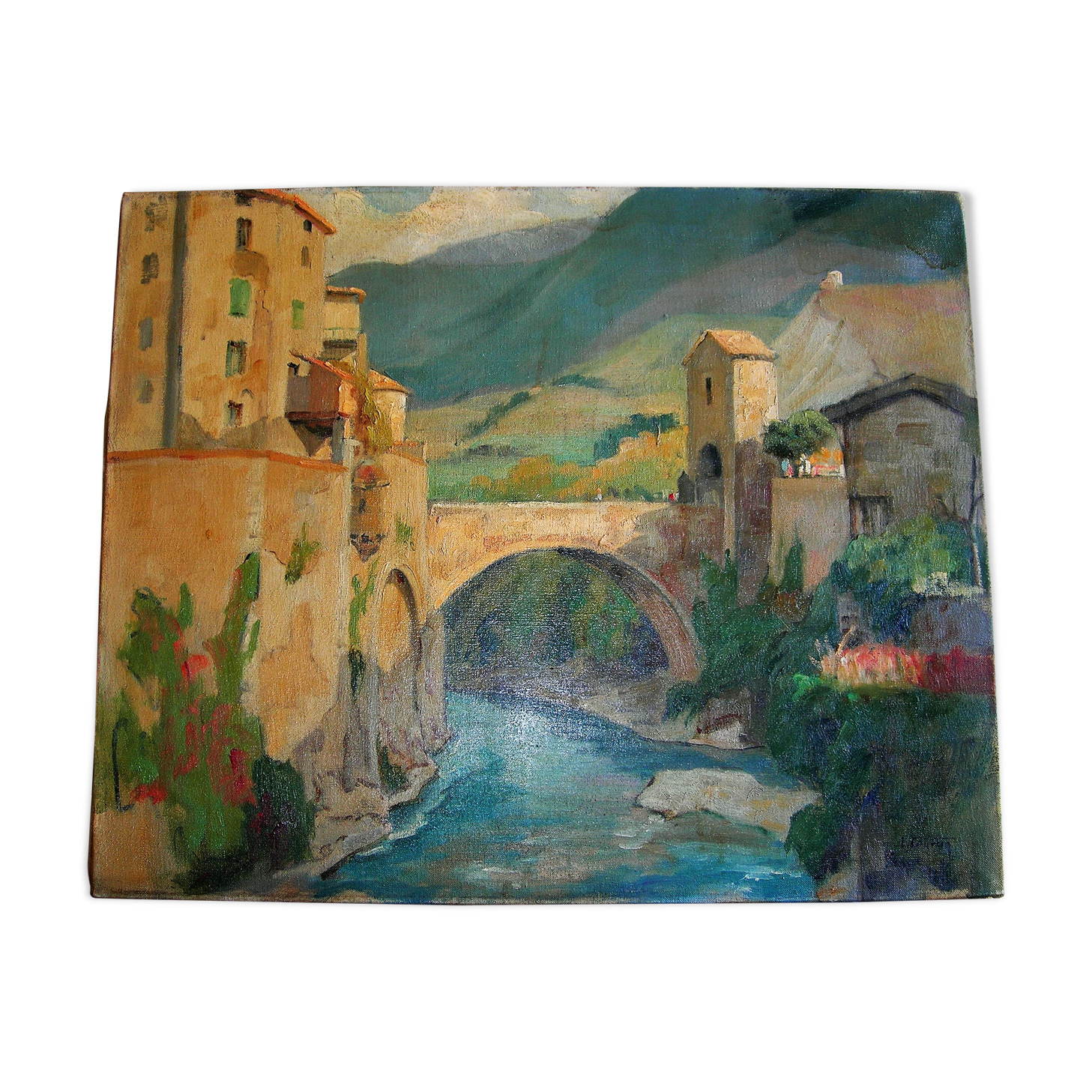 View of a village in the Pyrenees by Louis Courtin 1812-1841