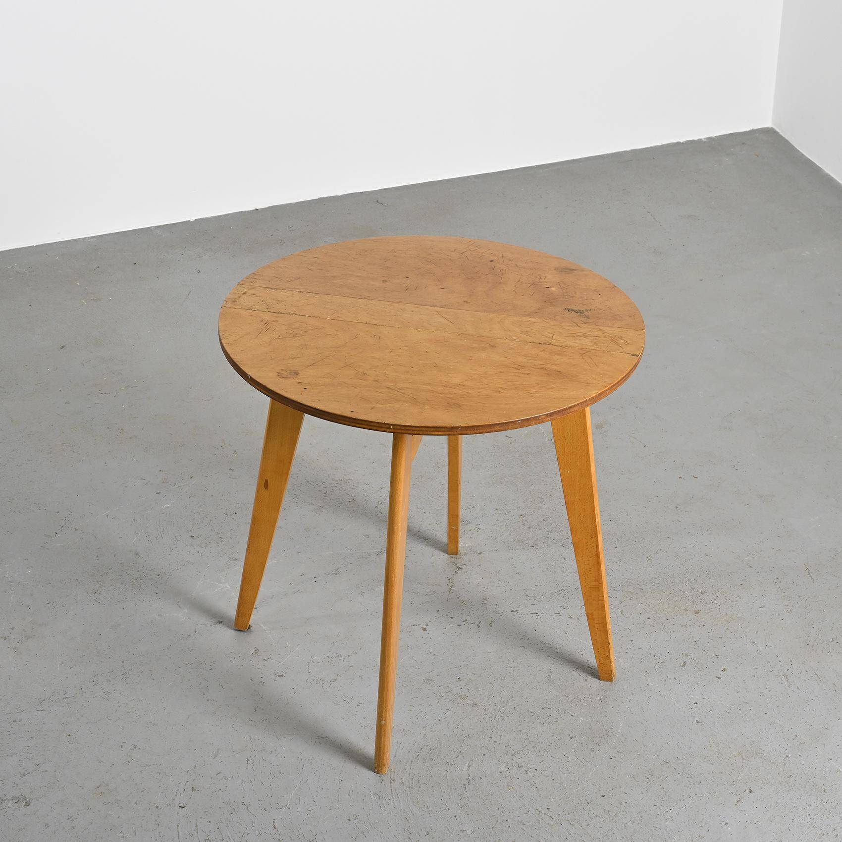 Beech dining table, France, circa 1960