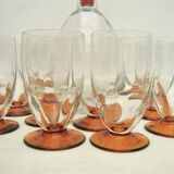 Set of 10 cup and carafe glasses