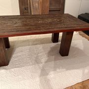 Table basse plateau porte indienne en bois teck