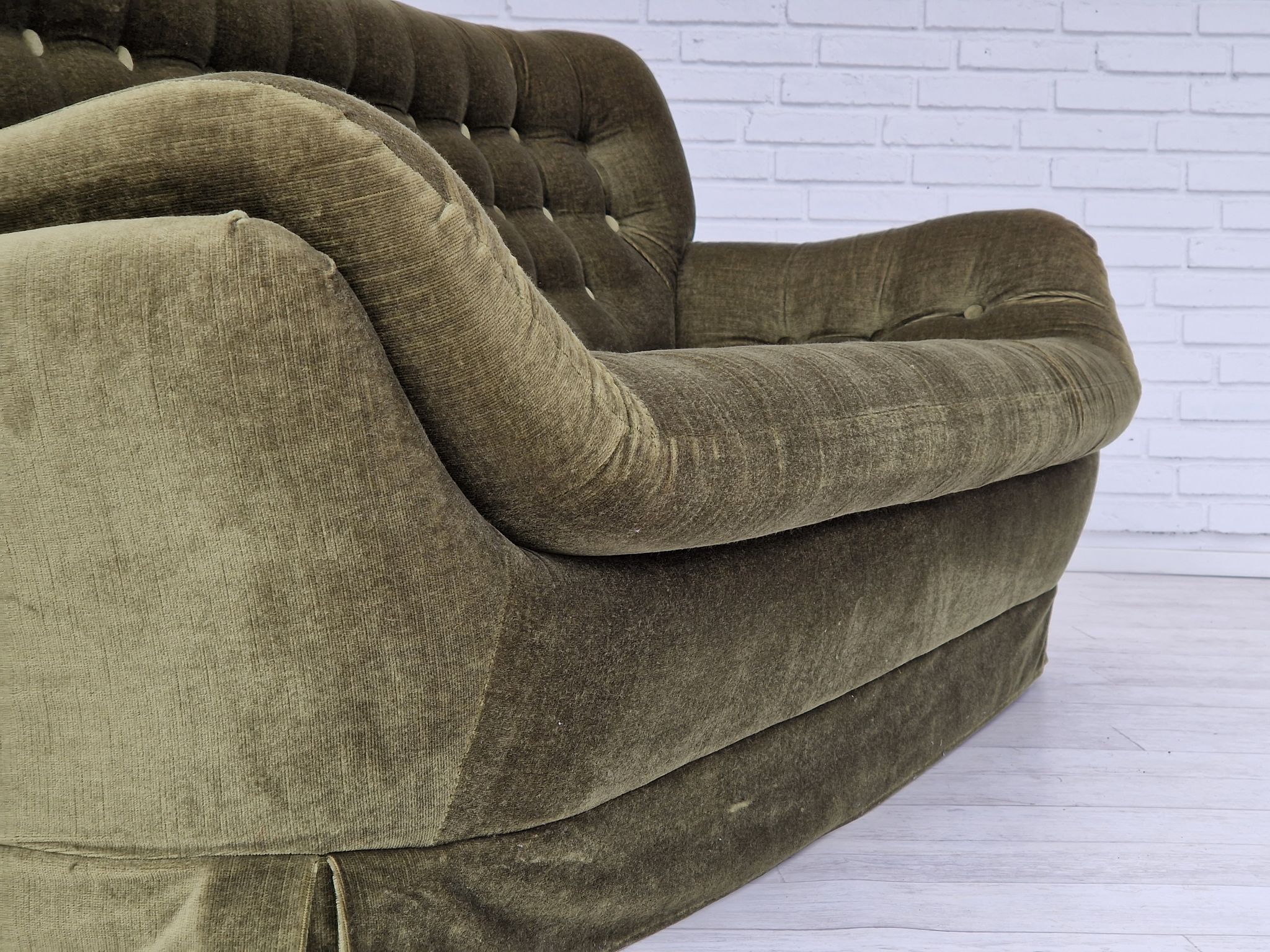 1970s, Swedish design by Swedfurn, Slätta Möbler, 3 seater sofa, vintage velour.