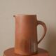 Pitcher vase with handle in vintage sandstone ceramic Scandinavian country decorative object