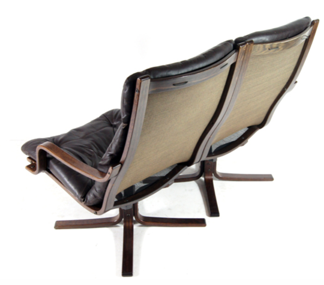 2-seater vintage vintage vintage Danish retro rosewood leather sofa from the 1960s to the middle of the century