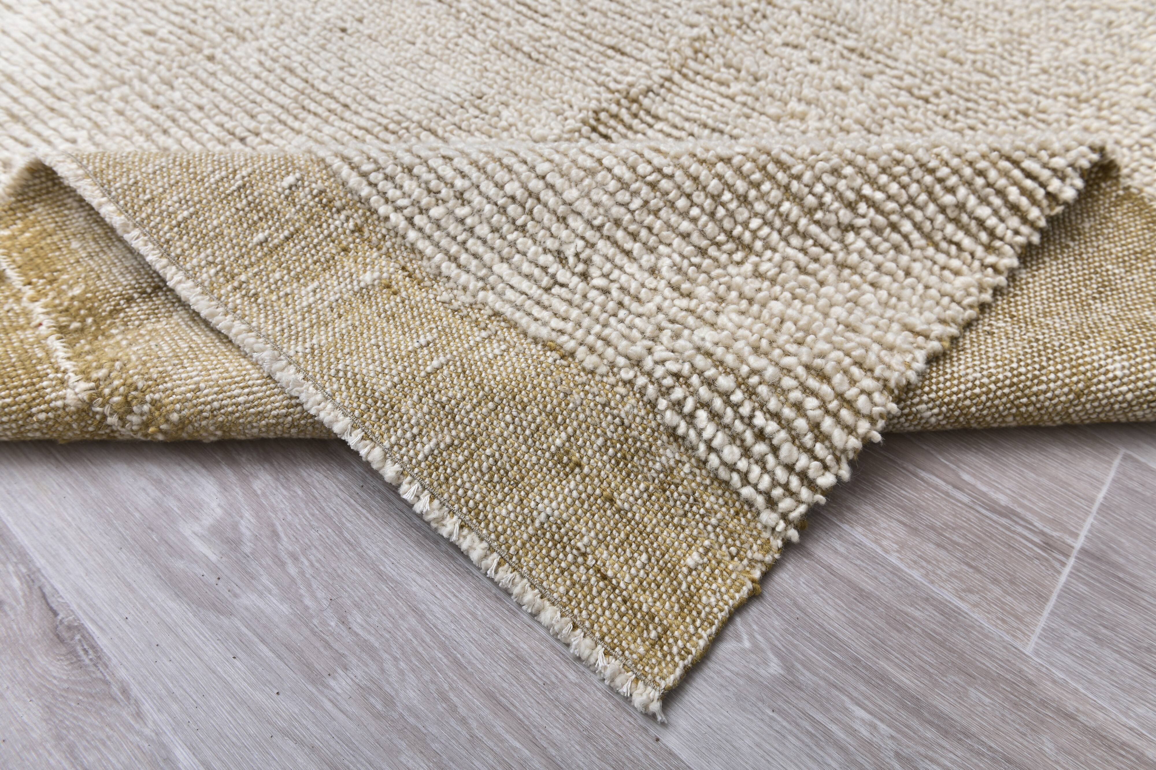 Green Beige Wool Turkish Area Rug 209x292Cm SK 242139