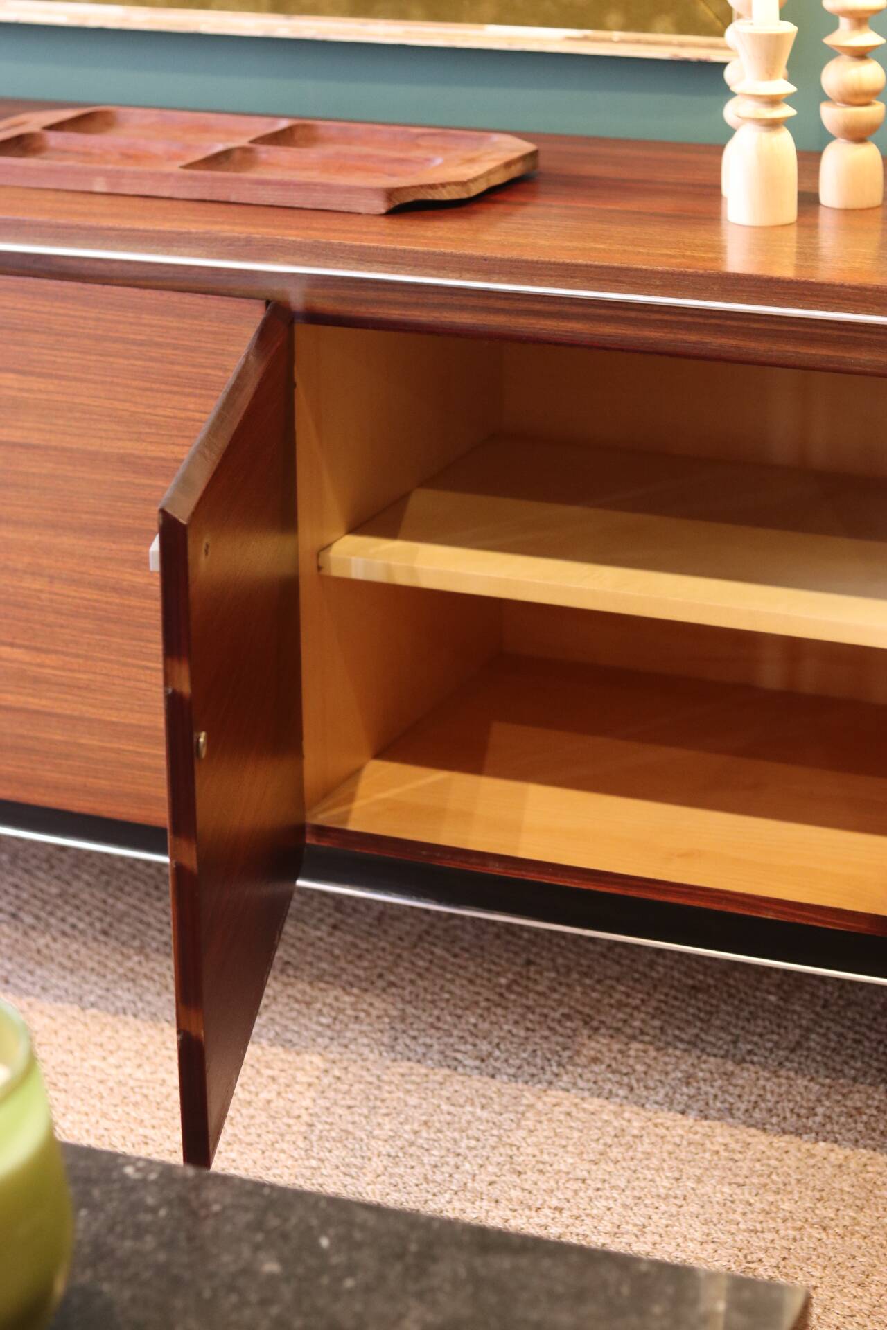 Mid-century sideboard in rosewood and chrome metal