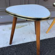 Pair of Healers Formica small coffee coffee table tripode door plant midcentury 50s
