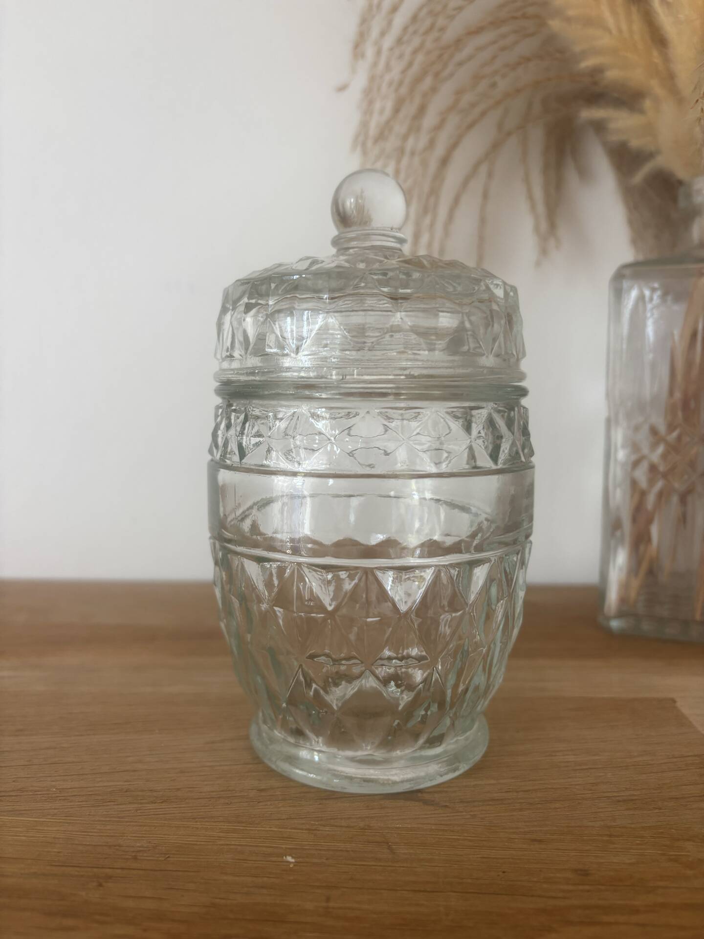 Vintage pretty candy box or cut glass sugar bowl