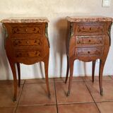 Pair of Louis XV marquetry bedside tables from the 1920s