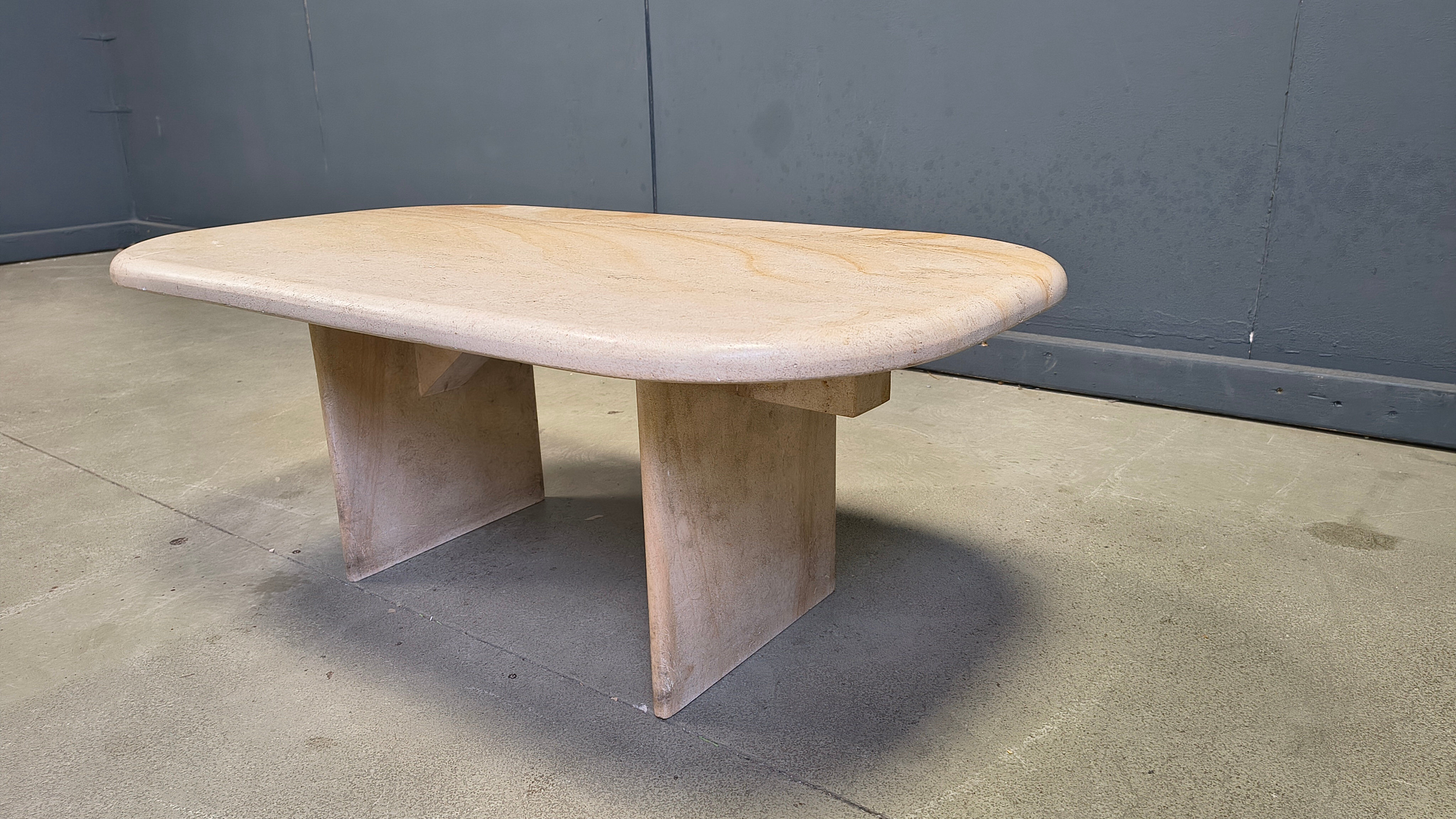 Vintage Italian travertine coffee table, 1970s