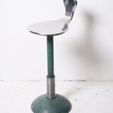 Active seated stool on vintage art deco spring