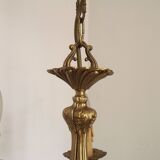 Lustre à 5 lumières en bronze de qualité française du milieu du siècle, avec détails de fleurs 5399