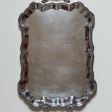 Large silver metal tray