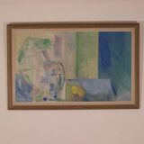 Original Swedish Oil on Canvas – “Still Life in Blue and Green”