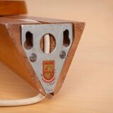 Wall lamp with opal glass shade on wooden base by Philips