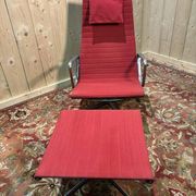 Fauteuil et ottoman Bauhaus de Charles Eames en aluminium