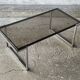 Coffee table in chromed metal and smoked glass, 1970s