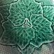 Plat vintage en faïence verte Gien