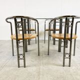 Post modern dining chairs and table, 1980s