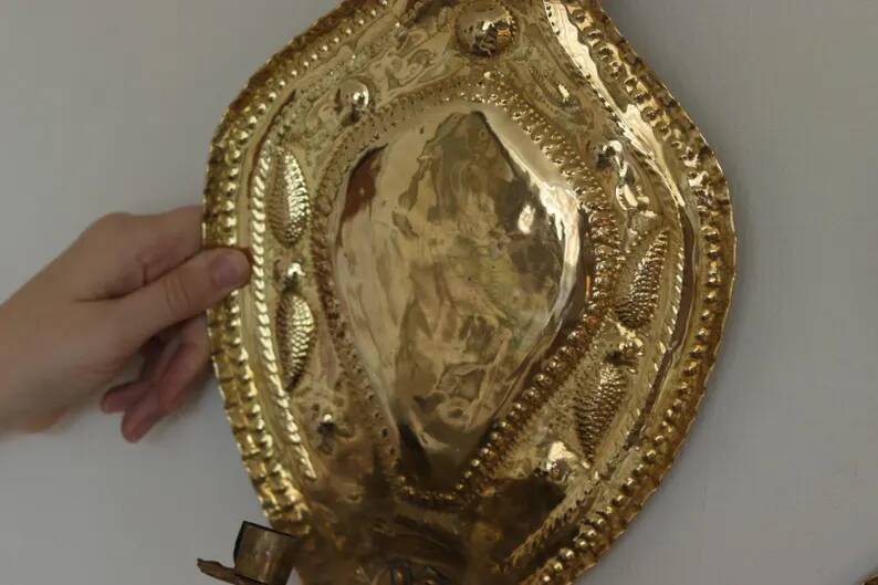 Baroque Style Mid-Century Brass Swedish Sconces