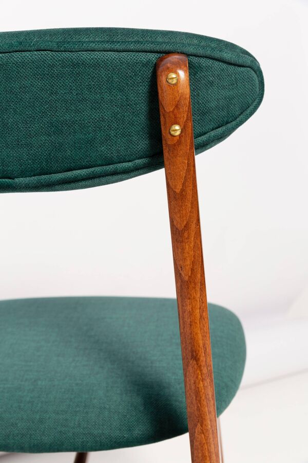Chaise verte en velours Mid-Century conçue par Rajmund Hałas, Pologne, années 1960
