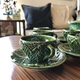 6 coffee cups in barbotine cabbage
