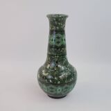 Grand vase en céramique terre-mêlée verte de Jean Gerbino Vallauris