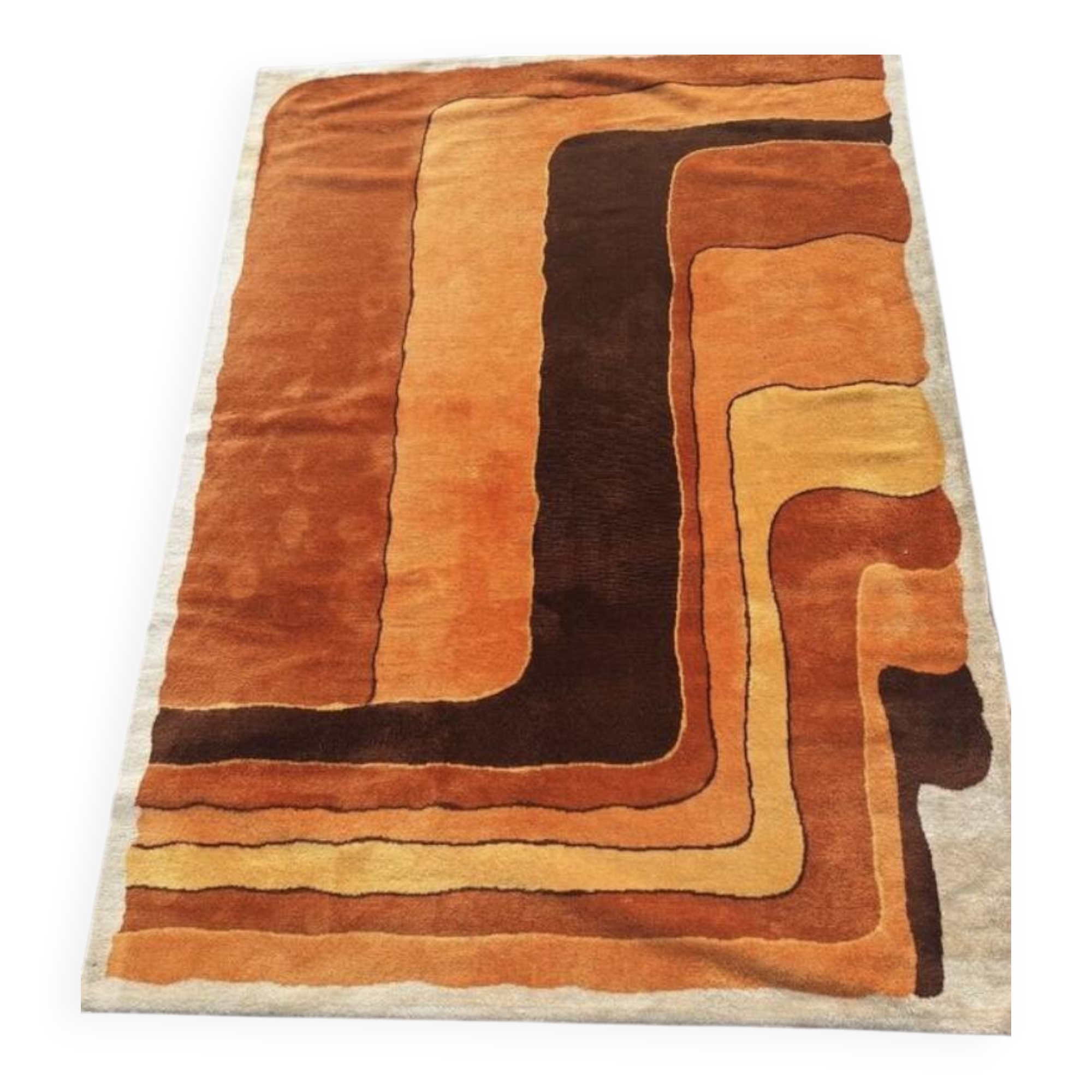 Large vintage graphic Amazon rug