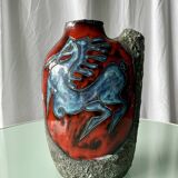 Mid Century Fat Lava 'Pugi' Vase