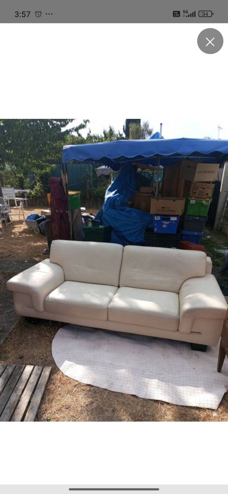 Canapé vintage en cuir 3 place