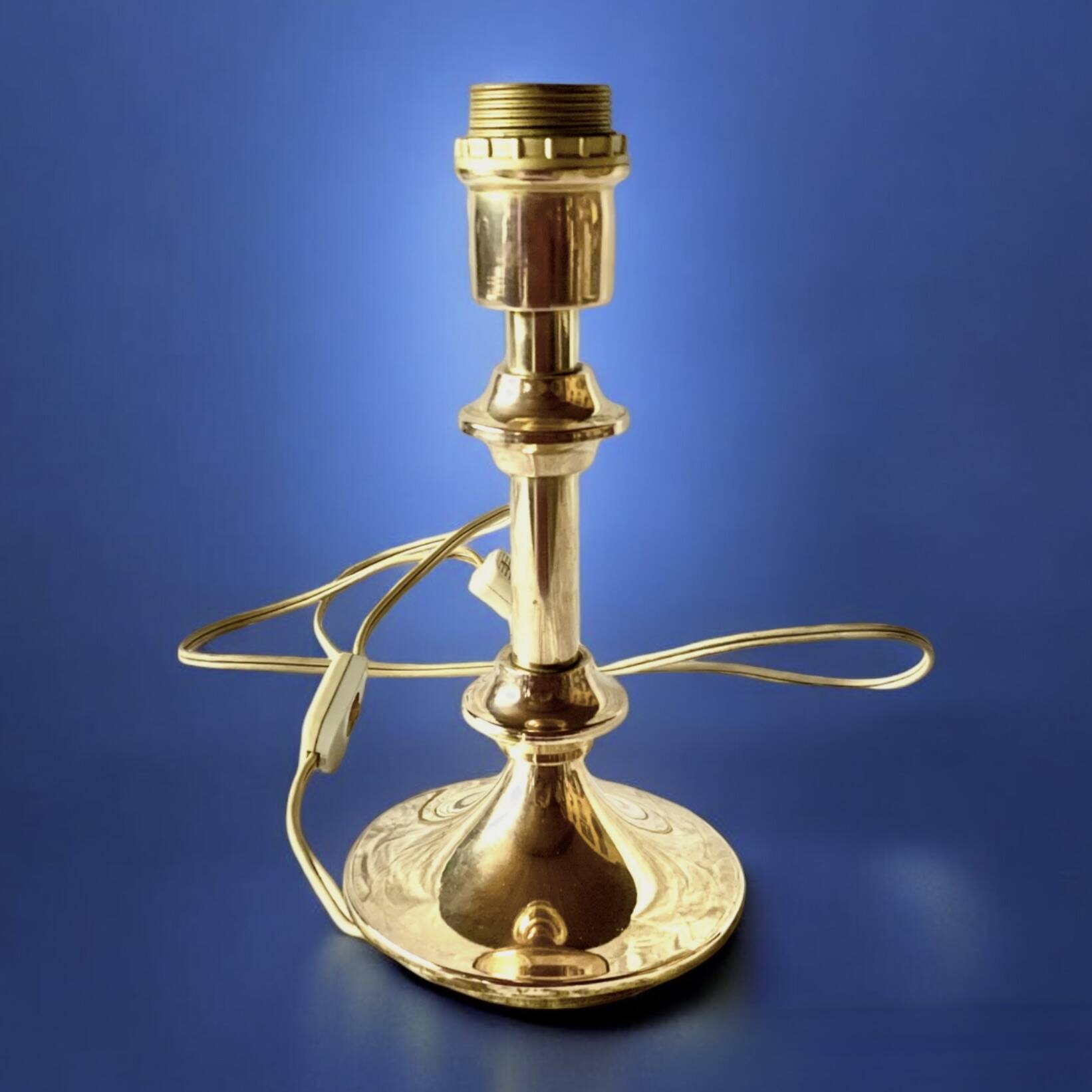 Vintage lamp base in gilded brass