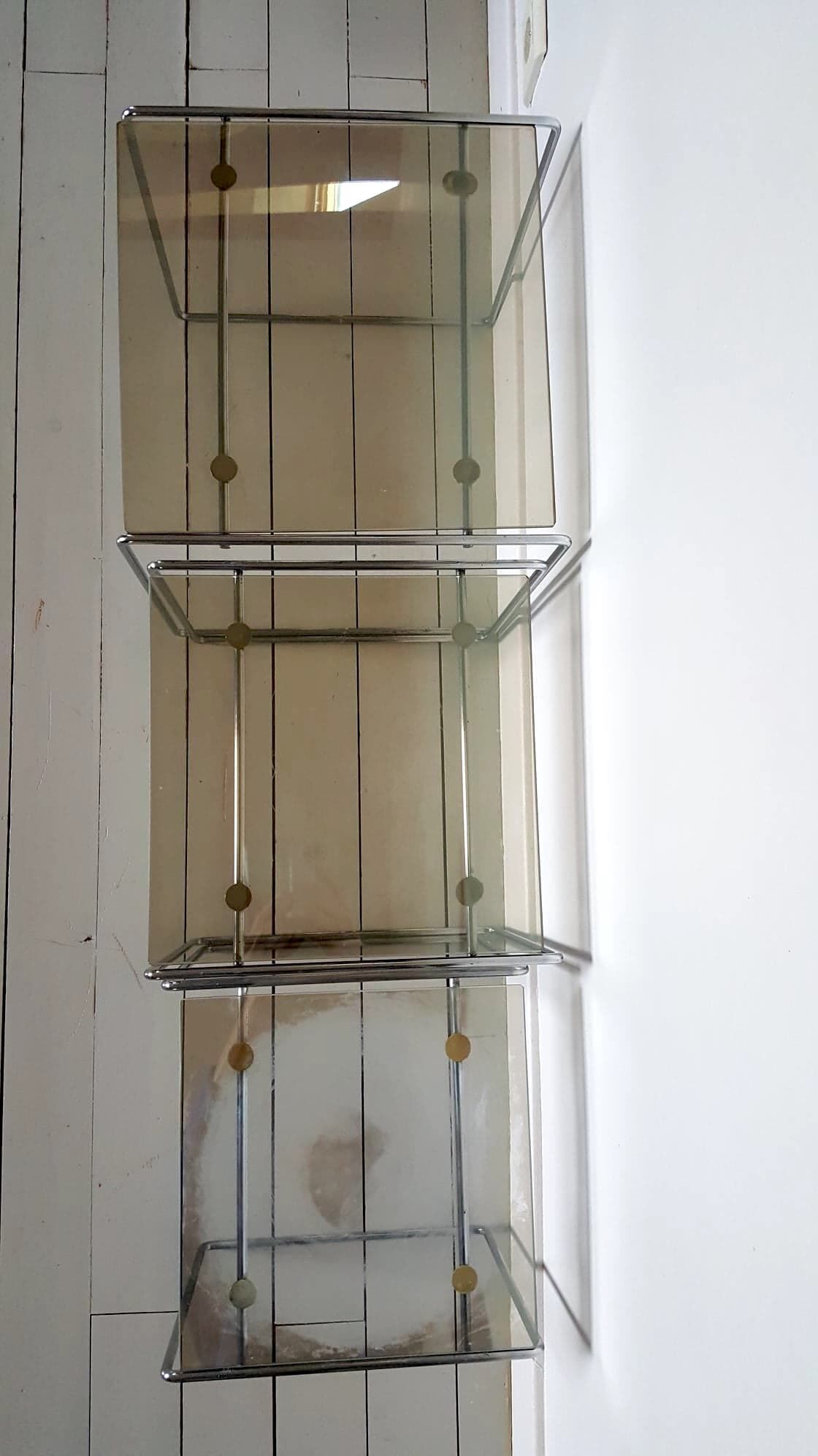 Lot of 3 glass tables