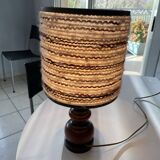 Turned wood lamp from the 1970s