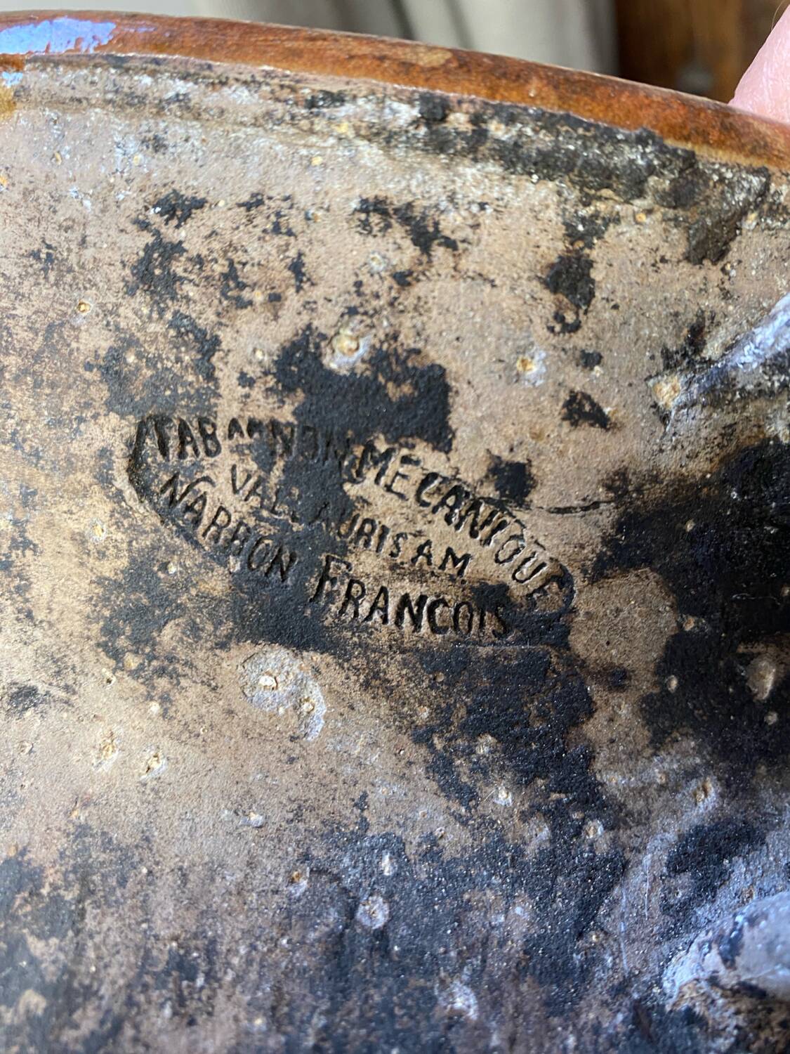 Antique terracotta pot with handles Vallauris